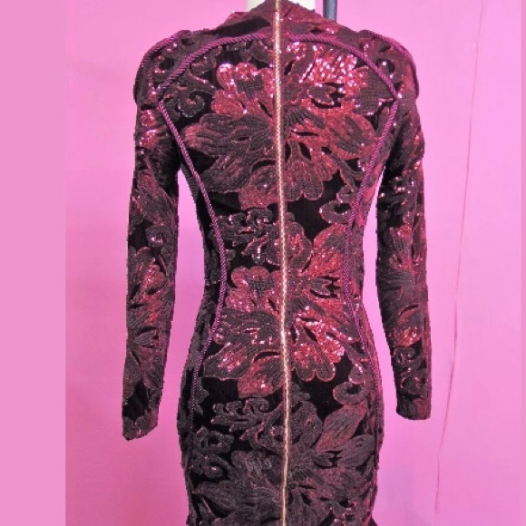 Burgundy NWOT HOCB Lenore Dress XS - Picture 8 of 8